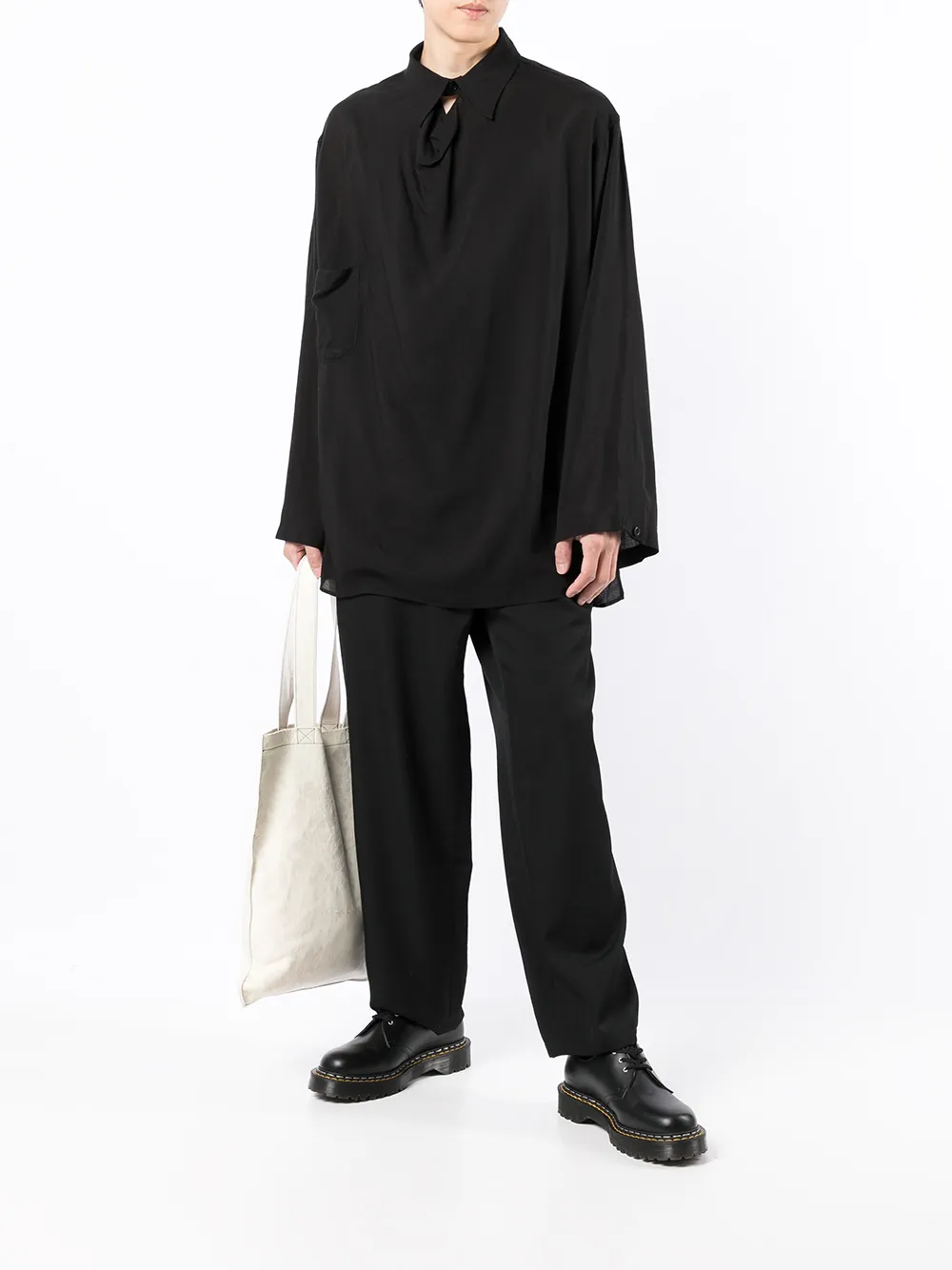 фото Yohji yamamoto рубашка оверсайз с длинными рукавами