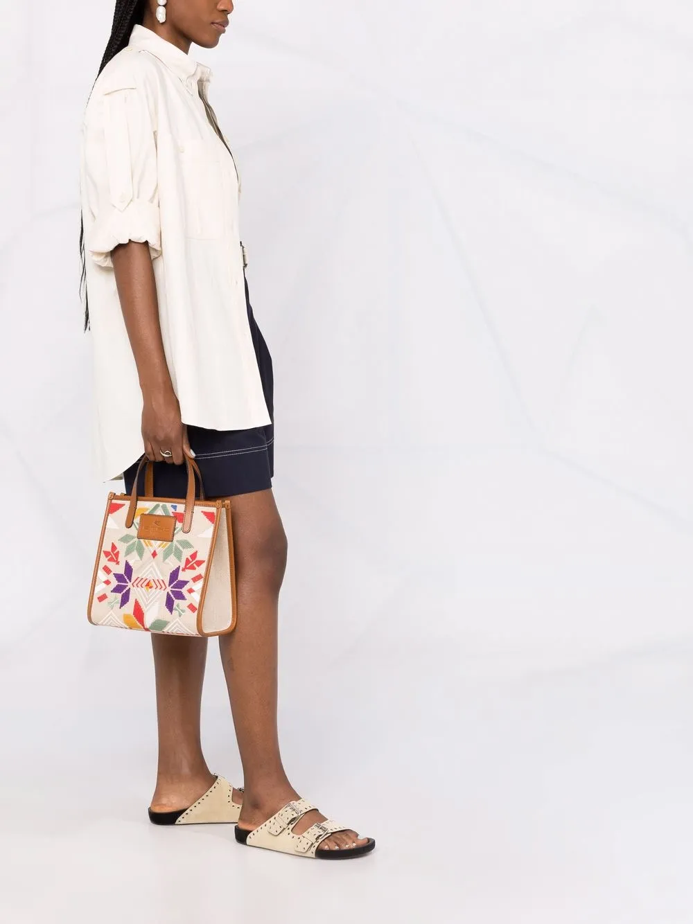 фото Etro сумка-тоут с геометричным принтом