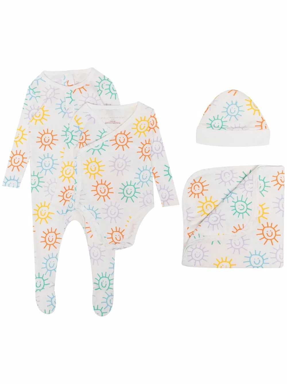 

Stella McCartney Kids smiley-sun print babygrow - White