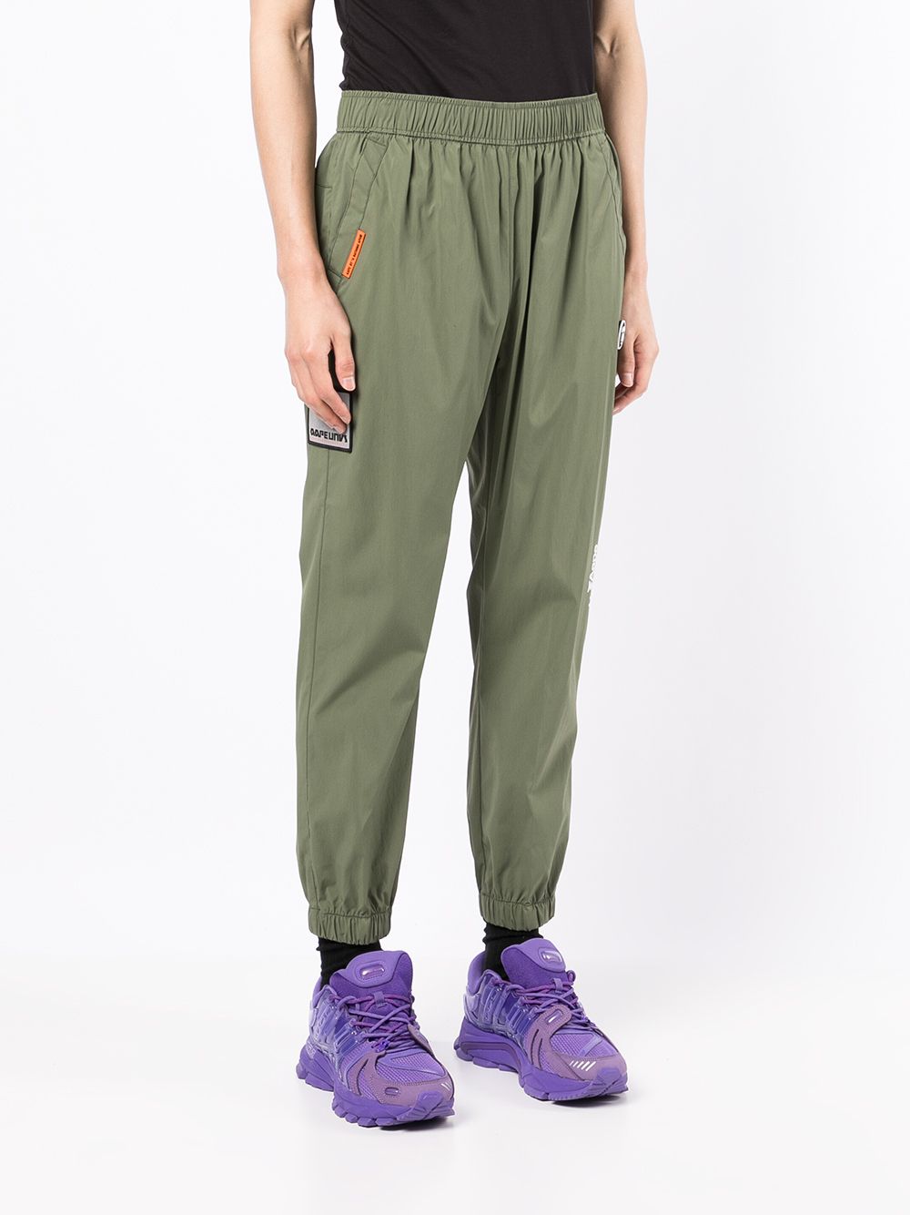 Cheap AAPE BY *A BATHING APE logo-patch tapered trousers Men