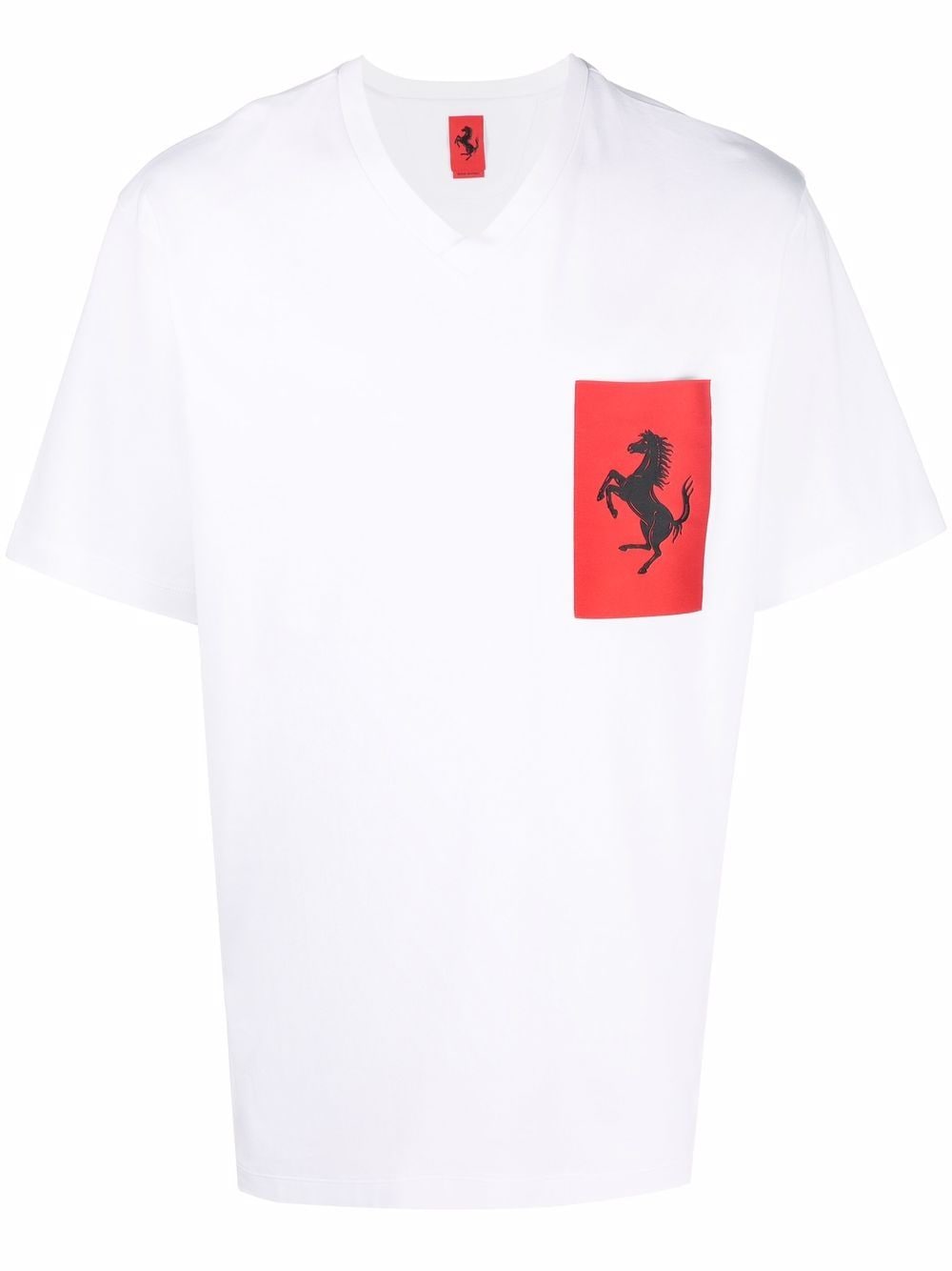 ferrari t-shirt à patch logo - blanc