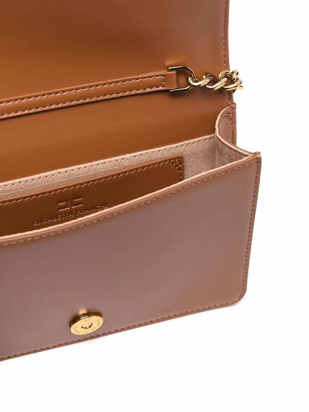 Elisabetta Franchi Crossbodytas met kettingdetail Bruin
