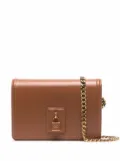 Elisabetta Franchi locket-detail chain-strap crossbody bag - Brown