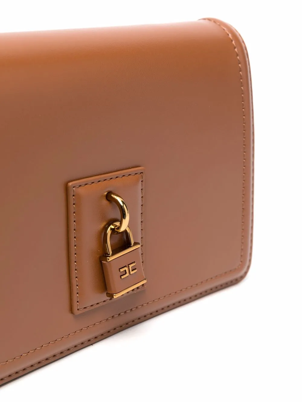Elisabetta Franchi Crossbodytas met kettingdetail Bruin