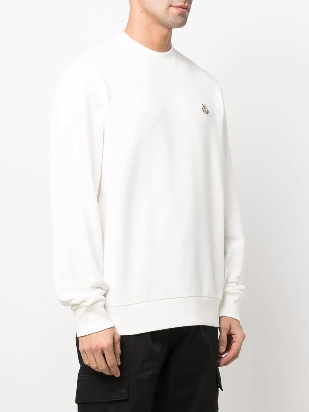 Moncler Sweater met geborduurd logo Wit