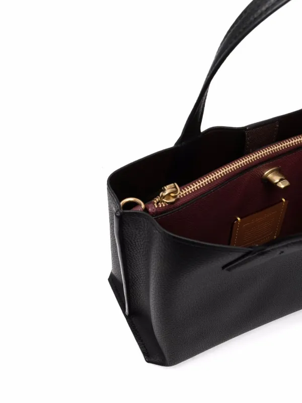 Coach large leather tote hotsell