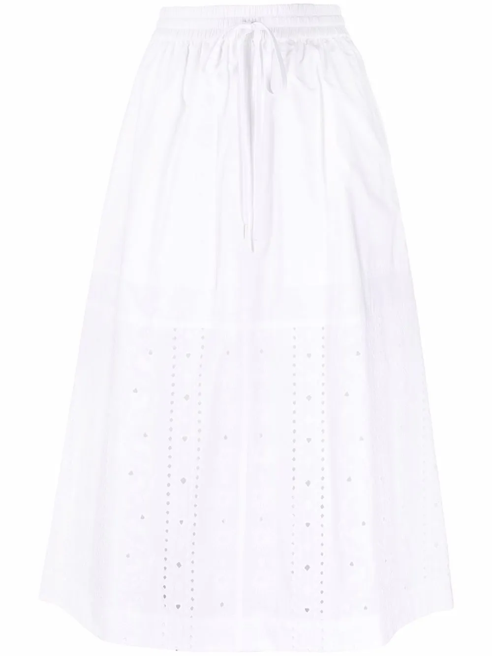 

See by Chloé falda midi con bordado inglés - Blanco