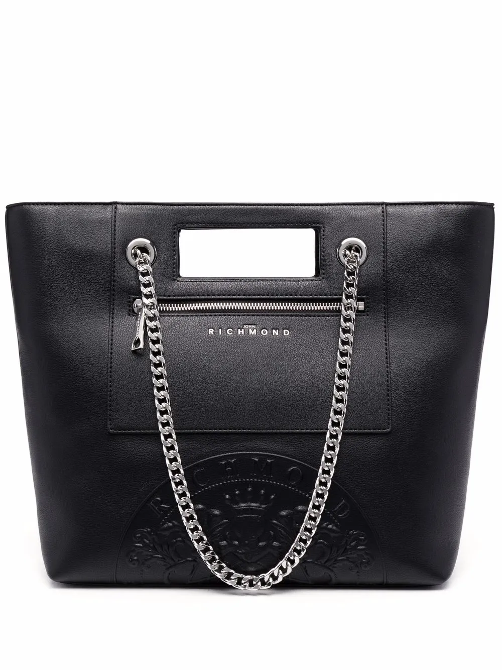 

John Richmond tote con logo en relieve - Negro