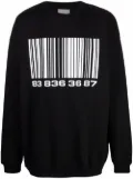 VTMNTS bar-code print sweatshirt - Black