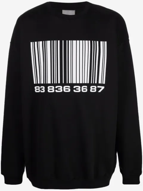 VTMNTS bar-code print sweatshirt