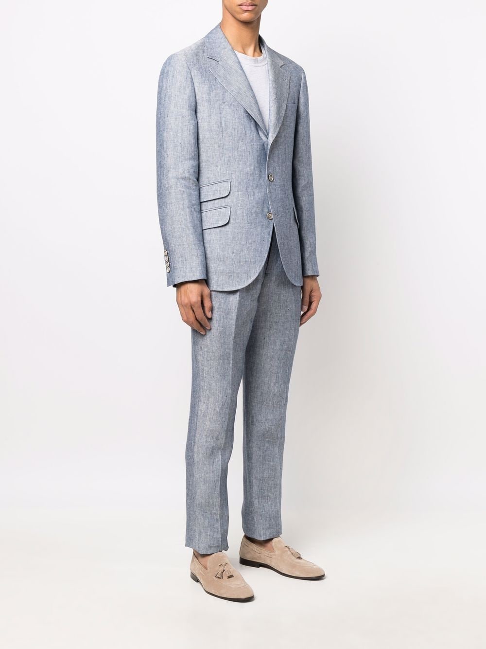Shop Brunello Cucinelli single-breasted herringbone suit with Express ...