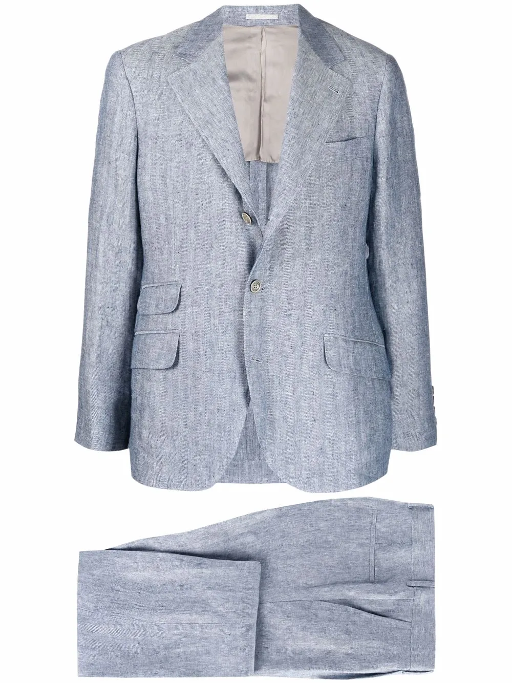 

Brunello Cucinelli traje con estampado pied de poule - Azul