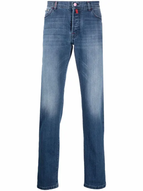 Kiton stonewashed straight-leg jeans 