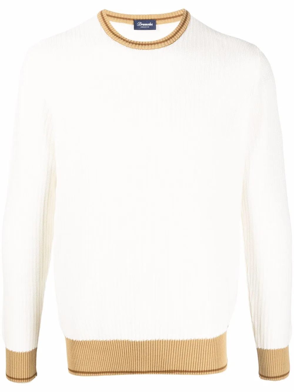 

Drumohr contrast-trim cotton jumper - Neutrals