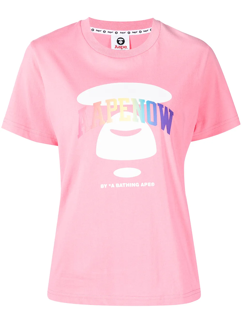 

AAPE BY *A BATHING APE® Aapenow logo-print T-shirt - Pink