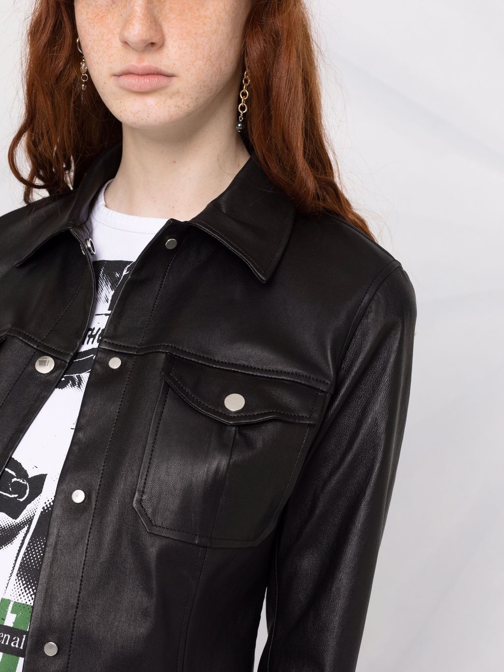 фото Desa 1972 flap-pocket button-front leather jacket