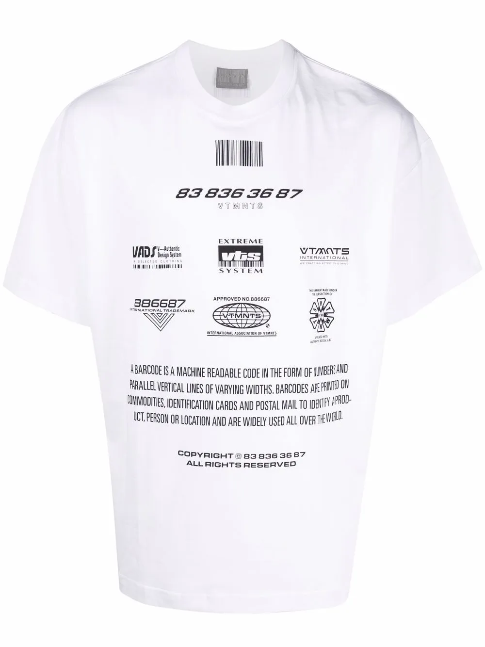 VTMNTS футболка с принтом