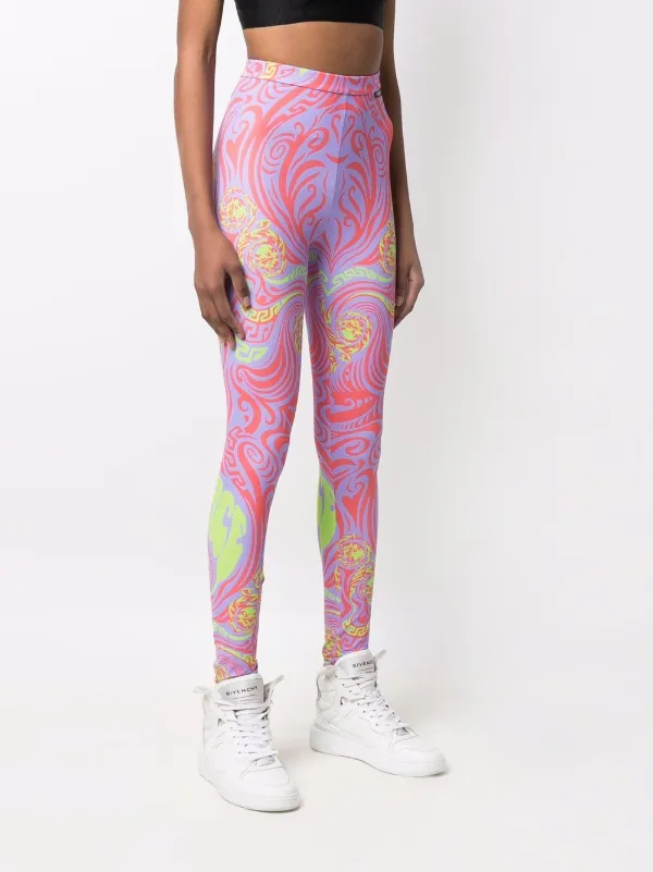 Versace abstract-print Leggings - Farfetch