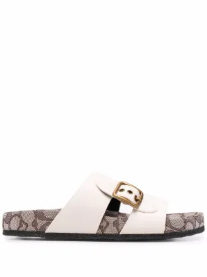 coach leather slides