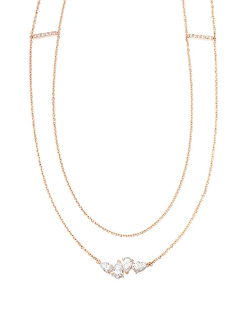 Repossi 18kt rose gold Serti 4 diamond necklace