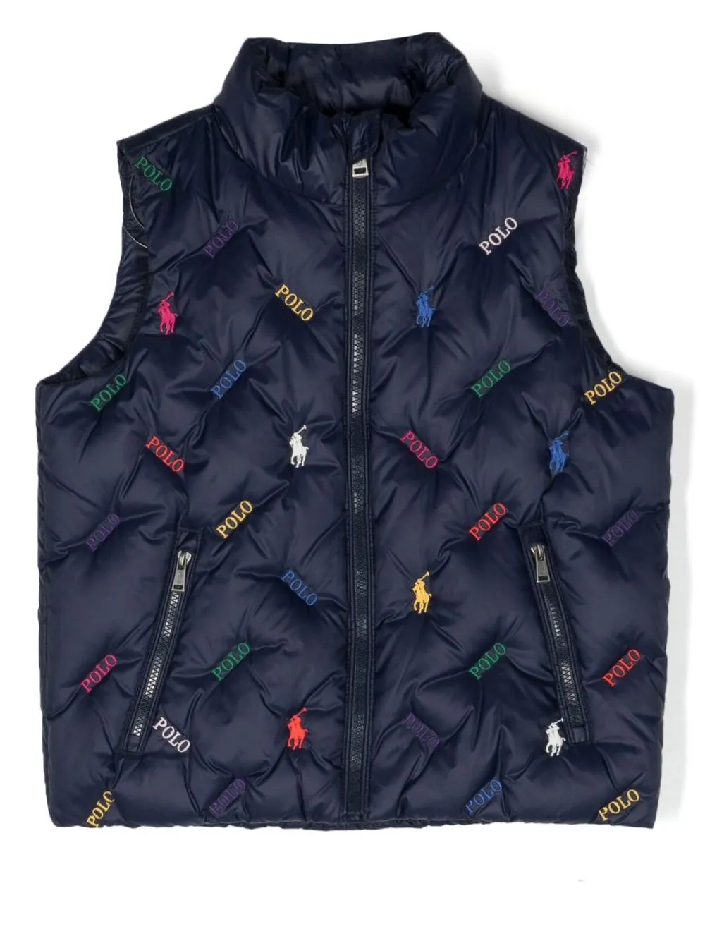 

Ralph Lauren Kids chaleco capitonado con logo bordado - Azul