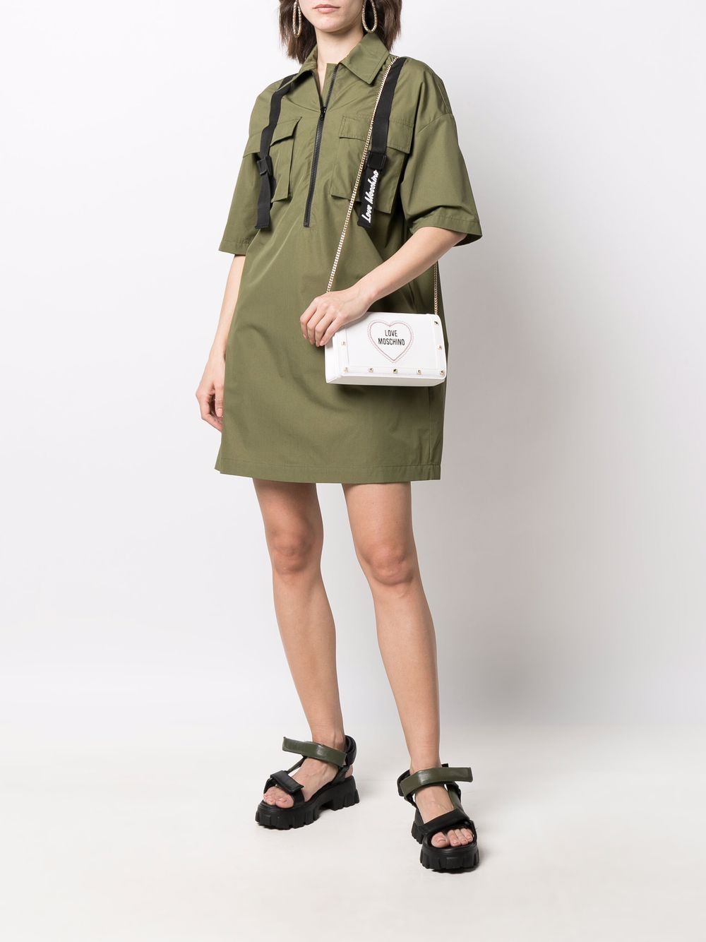 Love Moschino Jurk met rits - Groen