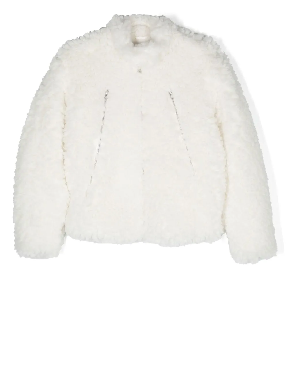 

MM6 Maison Margiela Kids chamarra con parche del logo - Blanco
