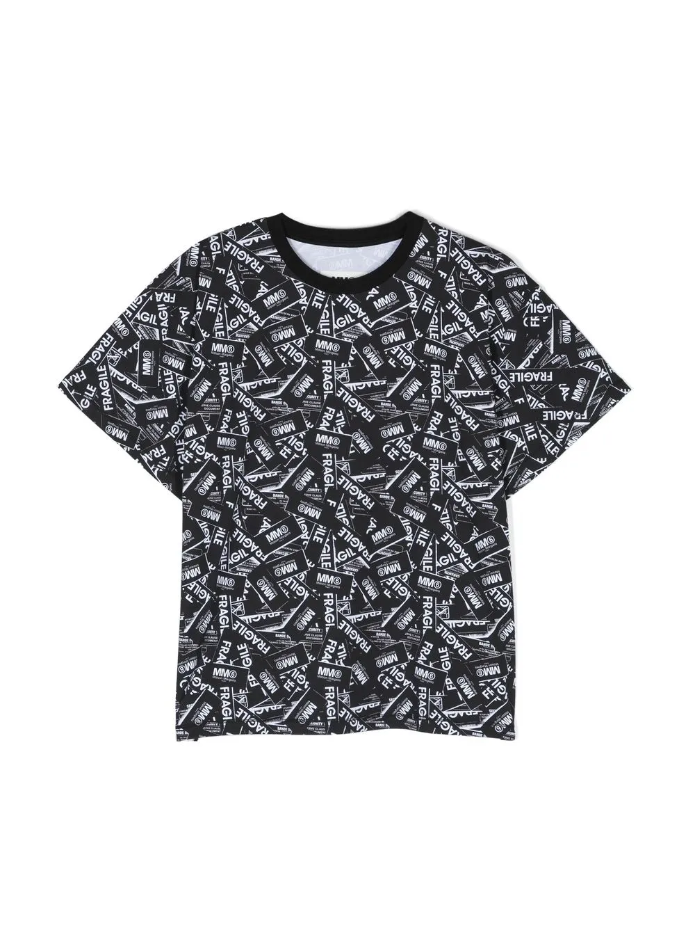 

MM6 Maison Margiela Kids playera con logo estampado - Negro