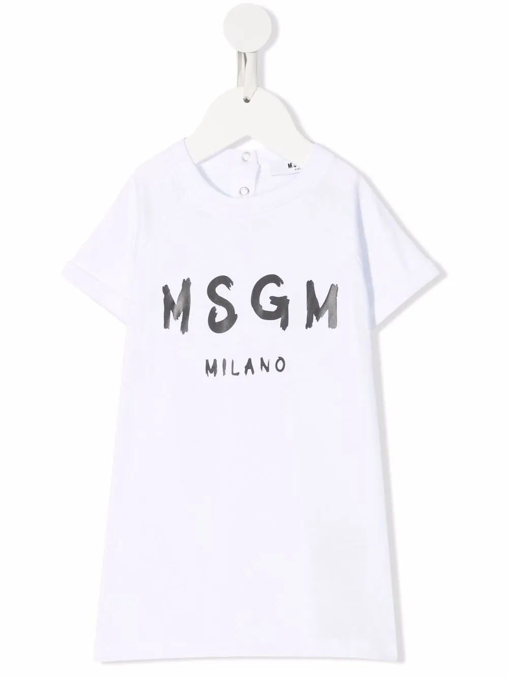 

MSGM Kids vestido estilo playera con logo estampado - Blanco