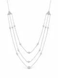 Yoko London 18kt white gold Sleek Freshwater pearl diamond necklace - Silver