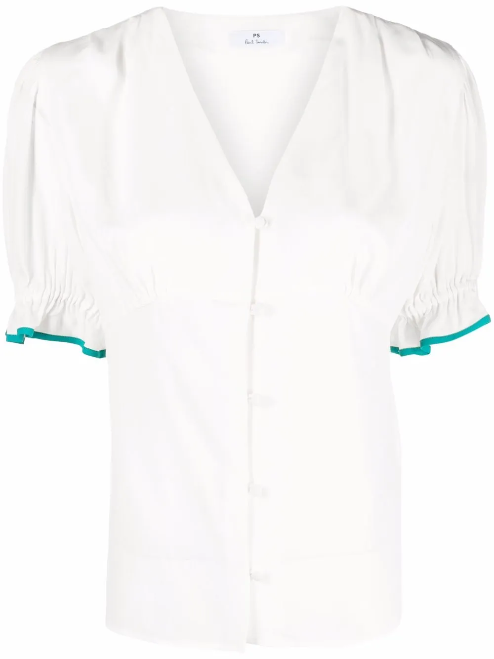 

PS Paul Smith blusa con panel fruncido - Blanco