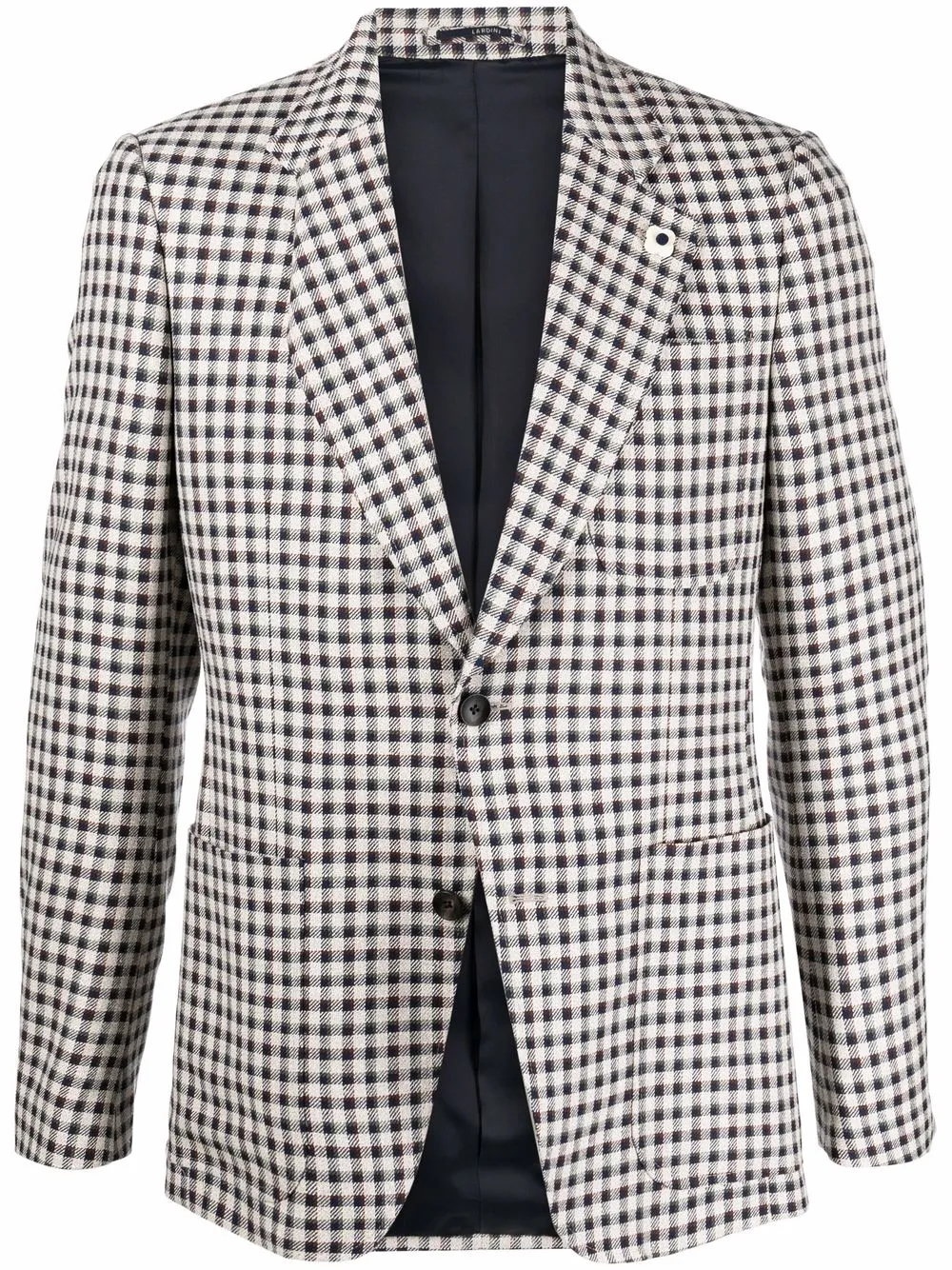 

Lardini blazer con cuadros gingham estampados - Neutro
