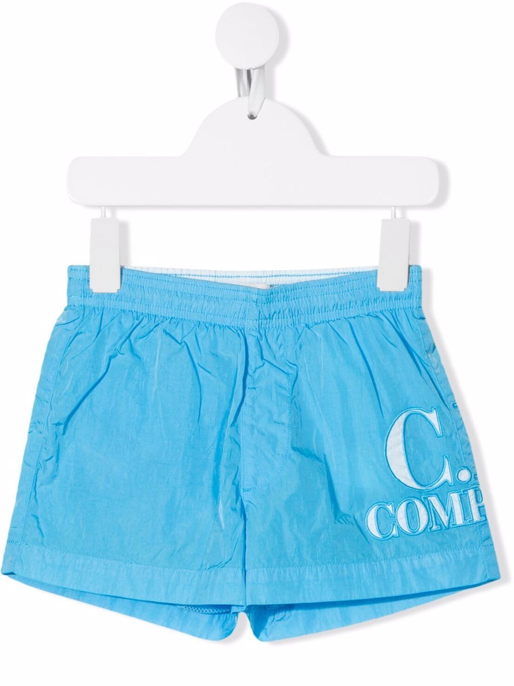 

C.P. Company Kids shorts de playa con logo bordado - Azul