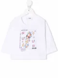MSGM Kids floral-print cotton T-shirt - White