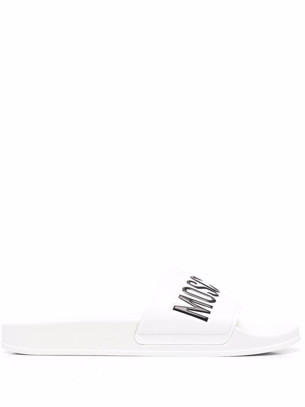 

Moschino logo-debossed pool slides - White