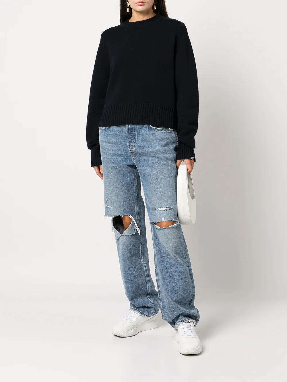 extreme cashmere crew neck cashmere jumper | Knitted Sweaters | Image 2