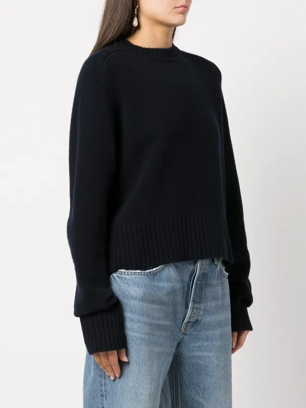 extreme cashmere Crew Neck Cashmere Jumper in Blue, view 3
