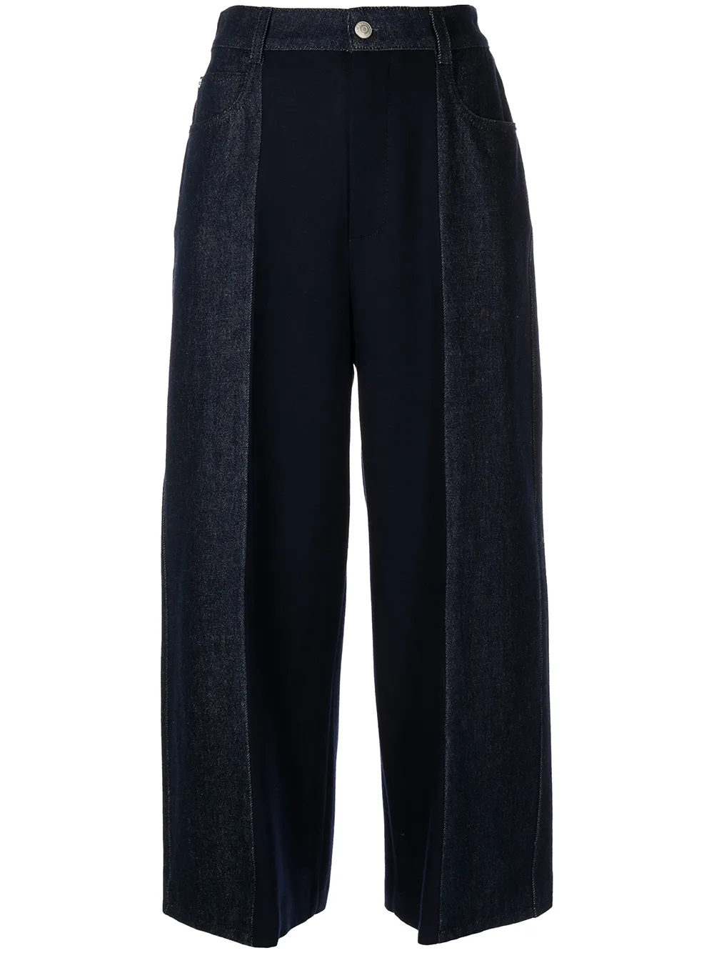 

Alexander McQueen two-tone cropped jeans - Blue