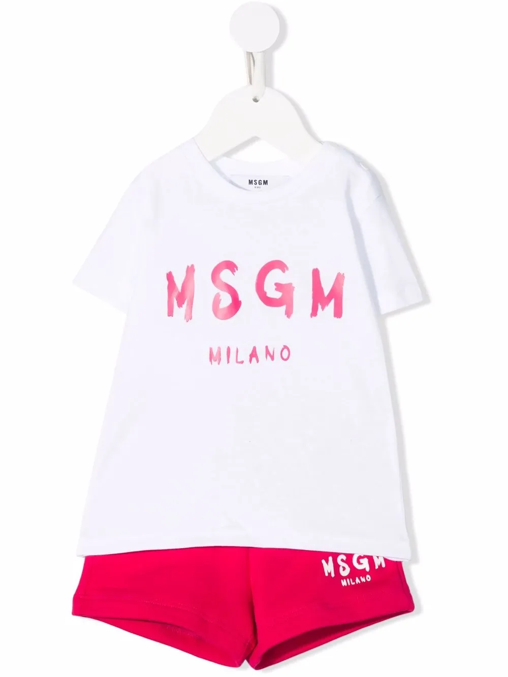 

MSGM Kids conjunto de shorts con logo estampado - Blanco