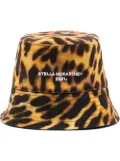 Stella McCartney 2001-logo leopard-print bucket hat - Yellow
