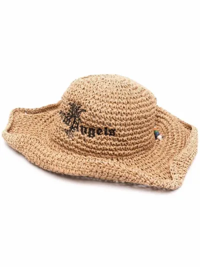 logo-embroidered woven sun hat | Palm 