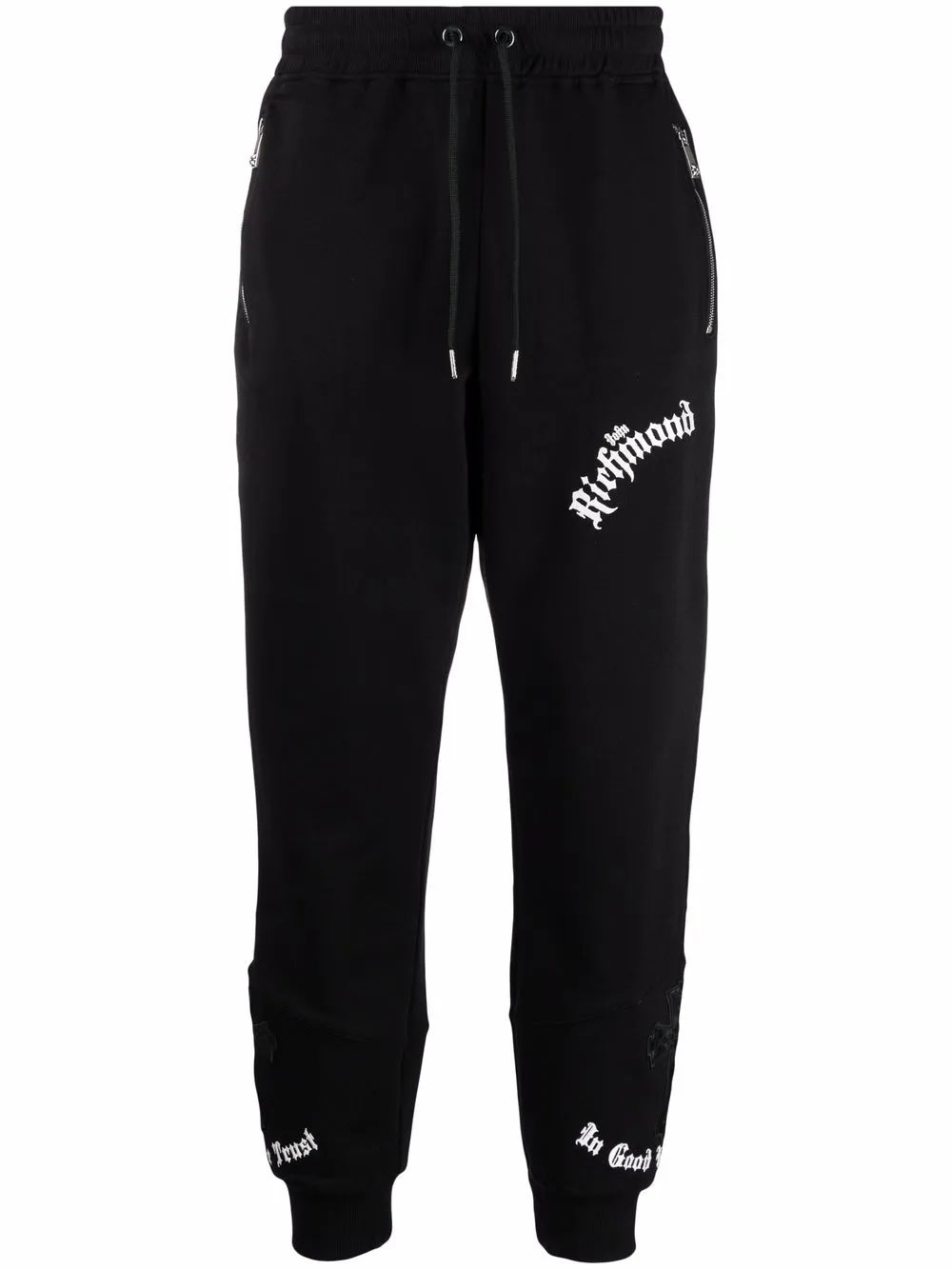 

John Richmond pants con logo estampado - Negro