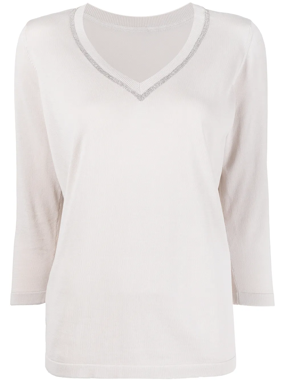 

Fabiana Filippi V-neck cotton jumper - Neutrals