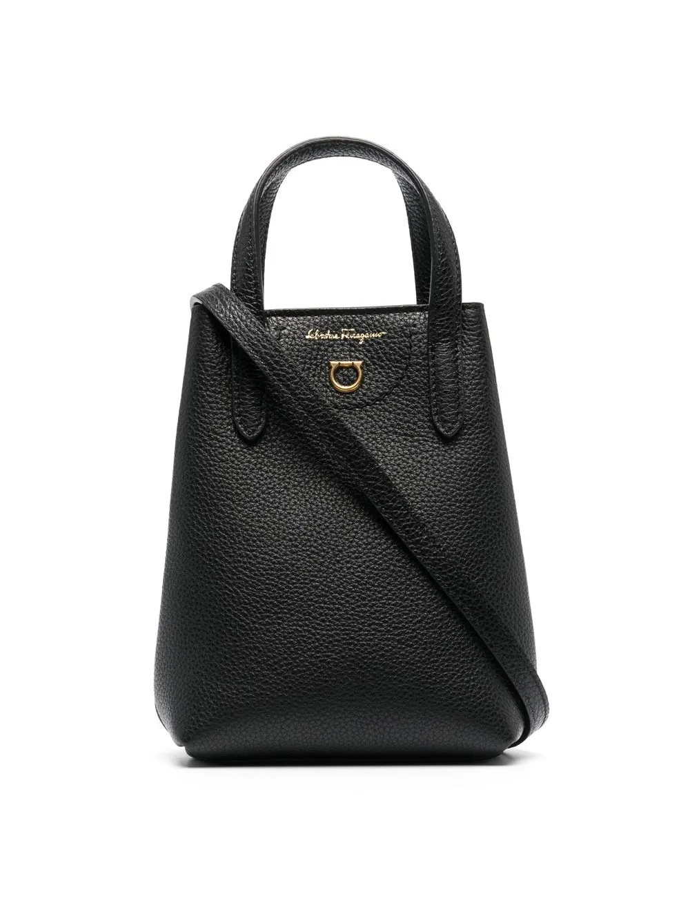 

Salvatore Ferragamo tote mini con sello del logo - Negro