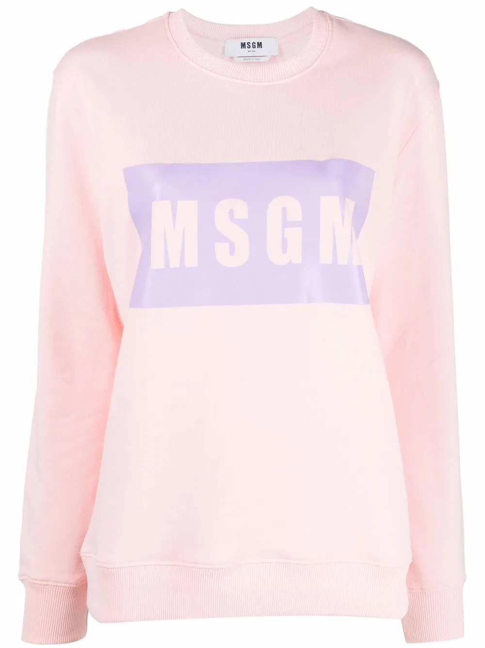 

MSGM sudadera con cuello redondo y logo estampado - Rosado