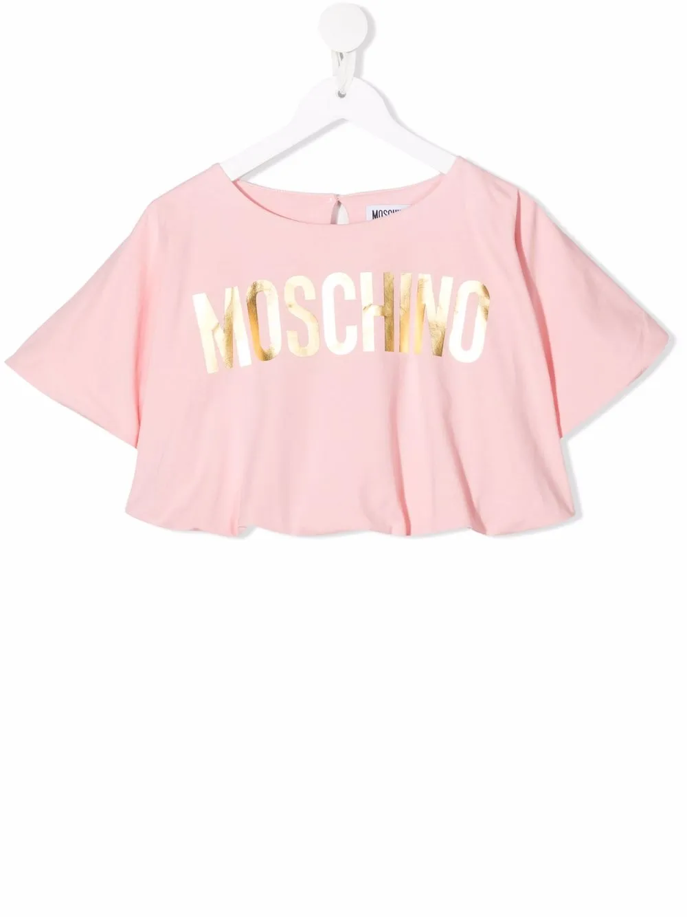 

Moschino Kids playera corta con logo estampado - Rosado