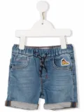 Timberland Kids patch-detail drawstring-waist denim shorts - Blue