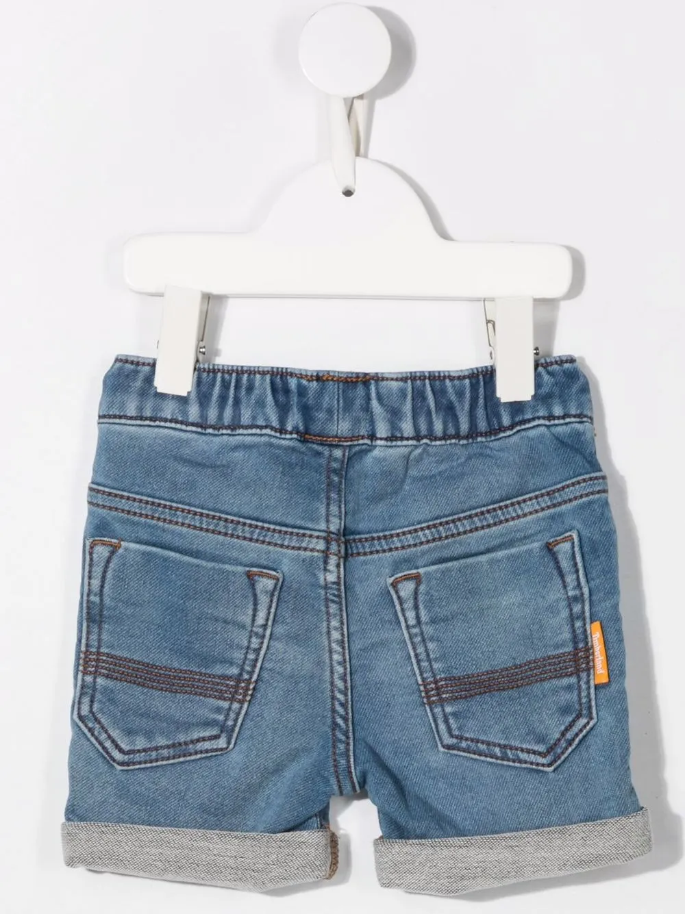 Timberland Kids Spijkershorts met patch - Blauw