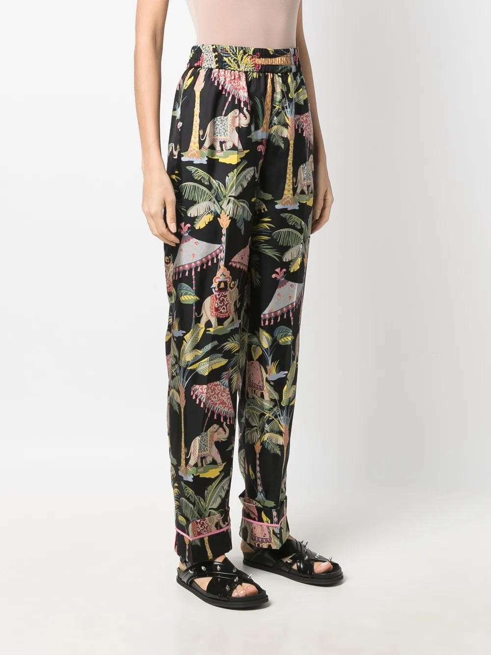 фото Red valentino шелковые брюки с графичным принтом