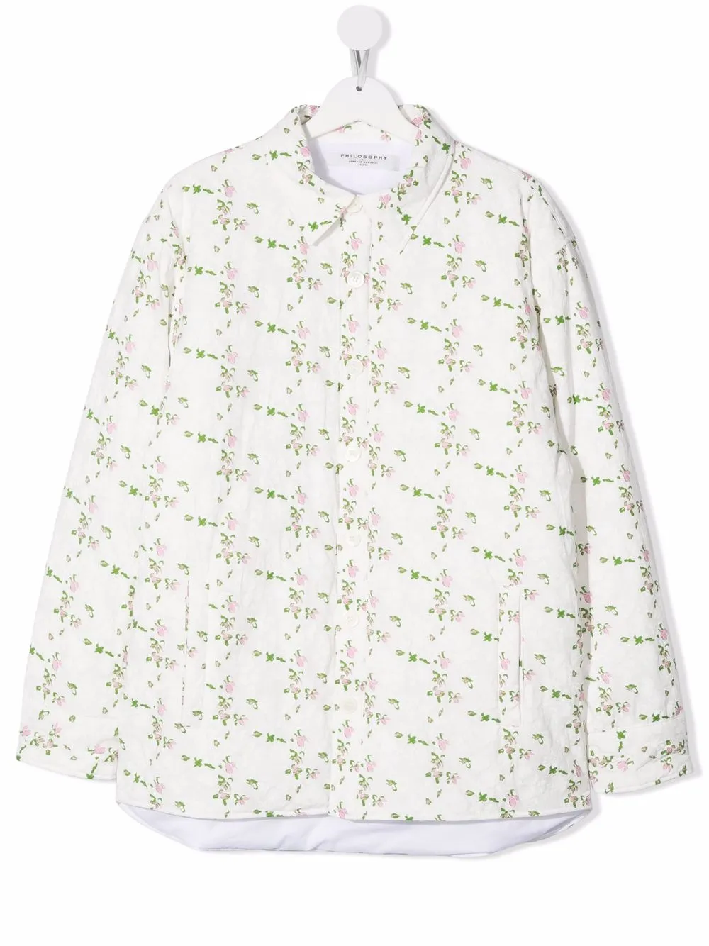 

Philosophy Di Lorenzo Serafini Kids abrigo capitonado con estampado floral - Blanco